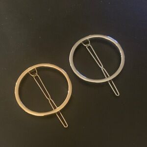 Gold and Silver Circle Hair Clips
